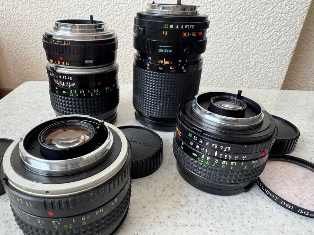 MINOLTA X-700 一眼レフカメラ レンズ4本、フラッシュ付 ジャンク品