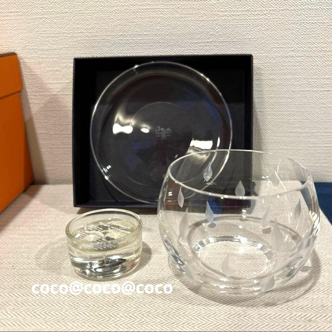 エルメス キャンドル　ホルダーセット 廃盤クリスタル キャンドル