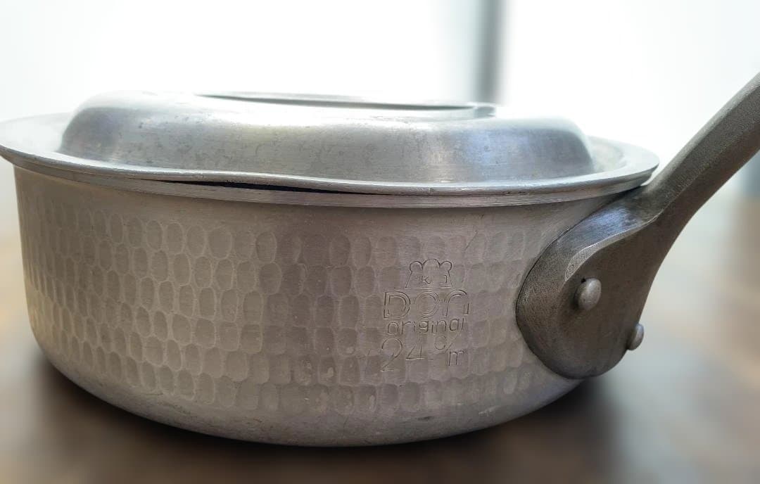 アカオアルミ DON 片手浅型鍋 4点 直径24・21・18・15㎝ 蓋付き ➁