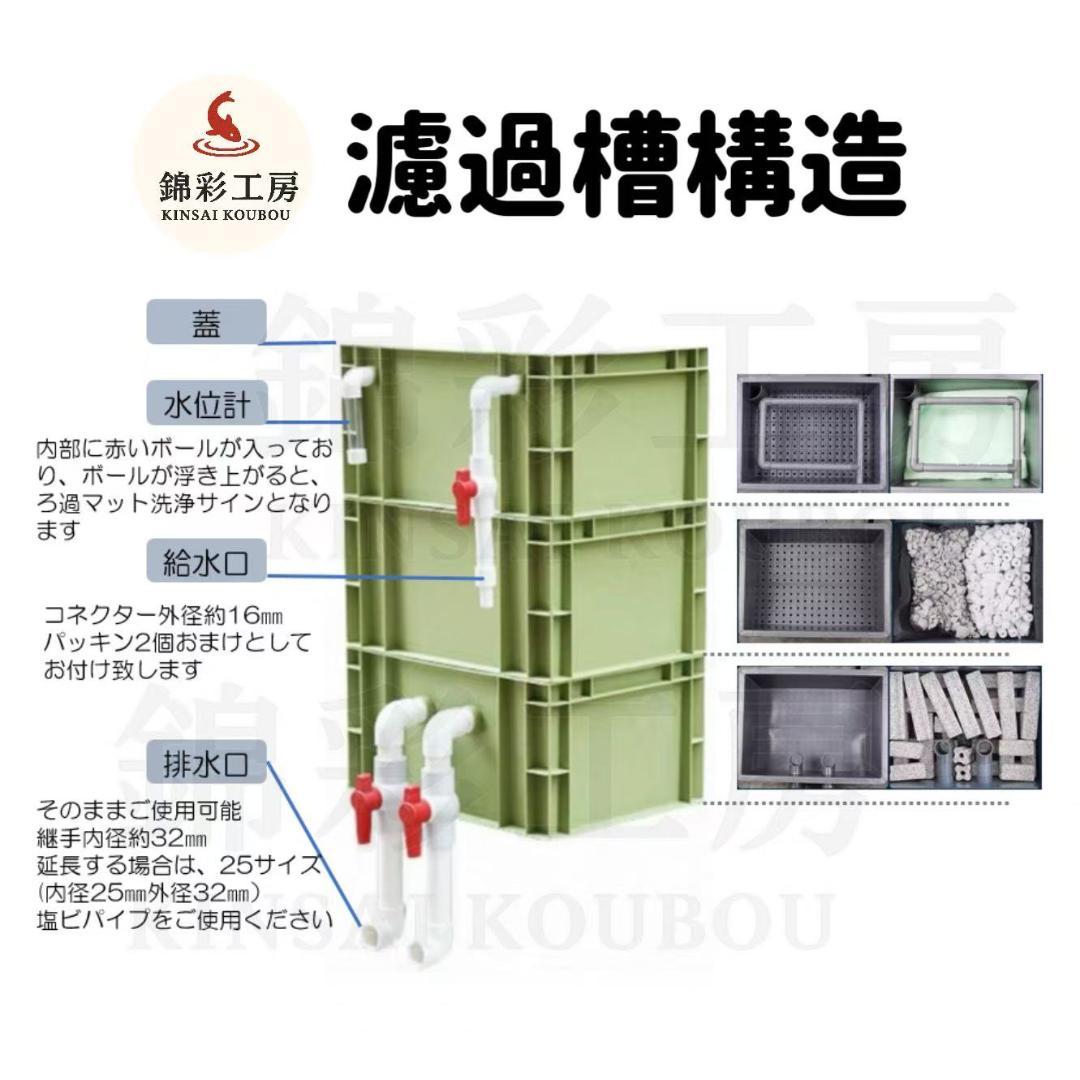 三段式万能濾過器装置　水槽池濾過層濾過飼育 外部フィルター