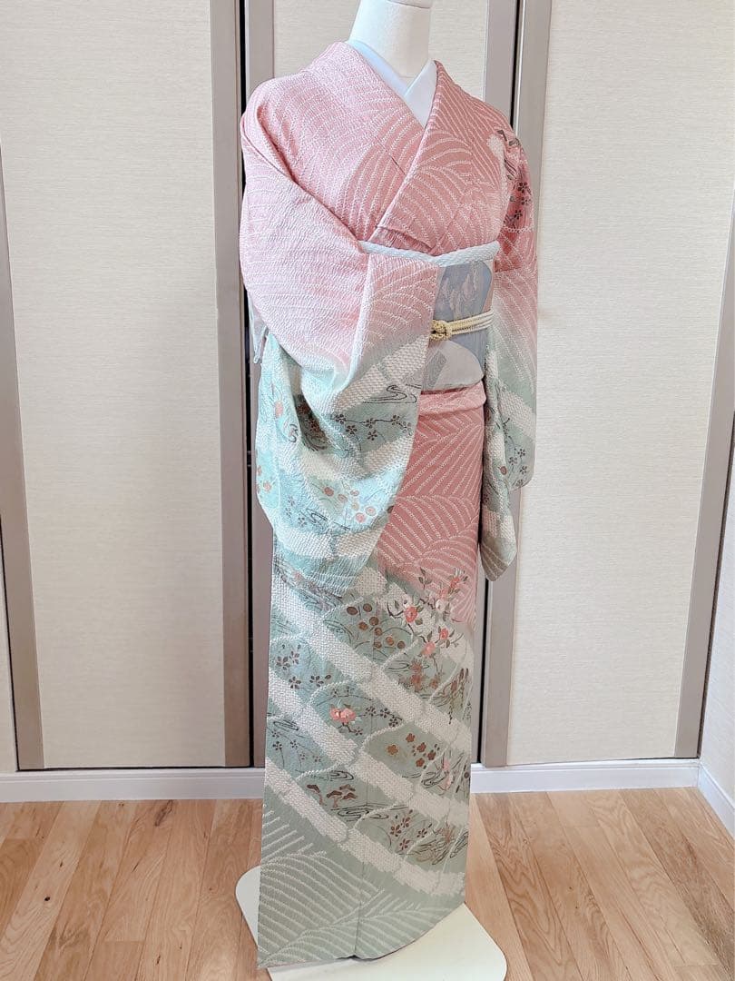 訪問着　フルセット　裄68 絞り　卒業式　入学式　礼装　袋帯 S M