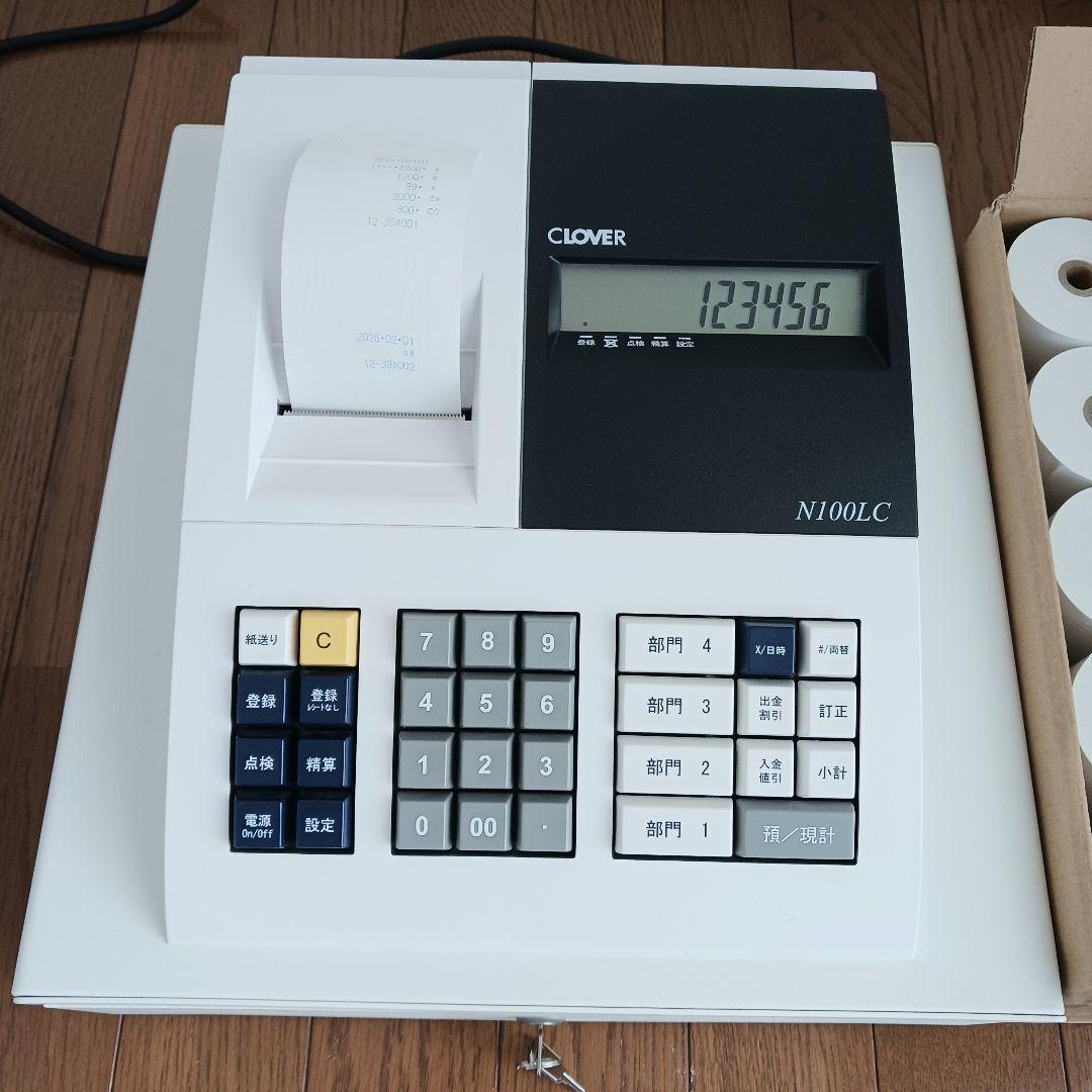 【極美品】CLOVER 電子レジスター N100LC レシートロール紙19ケ付き