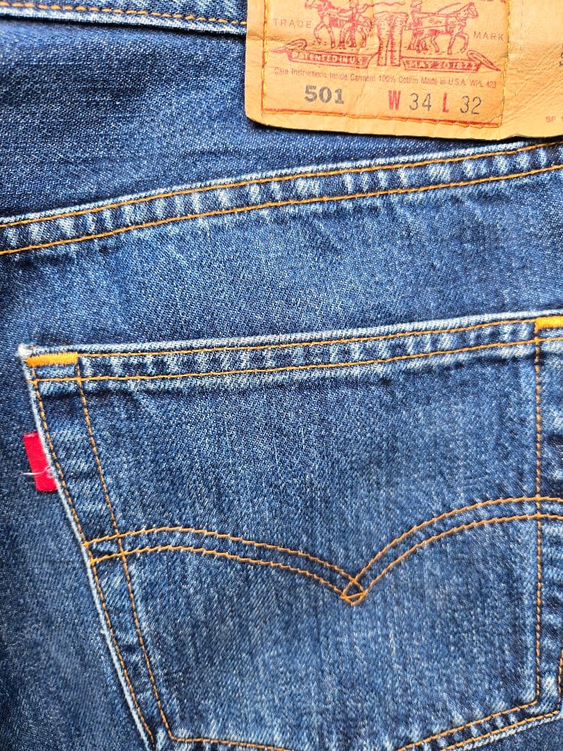 希少 Rのみ 00s USA製 Levi's 501 W34 濃紺 米国製