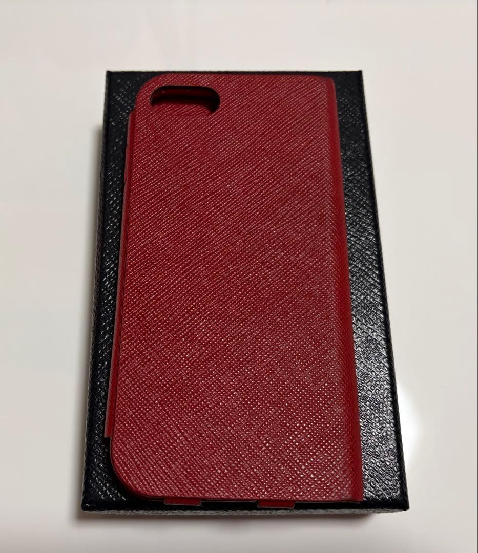 PRADA iPhoneケース SE対応 手帳タイプ RED