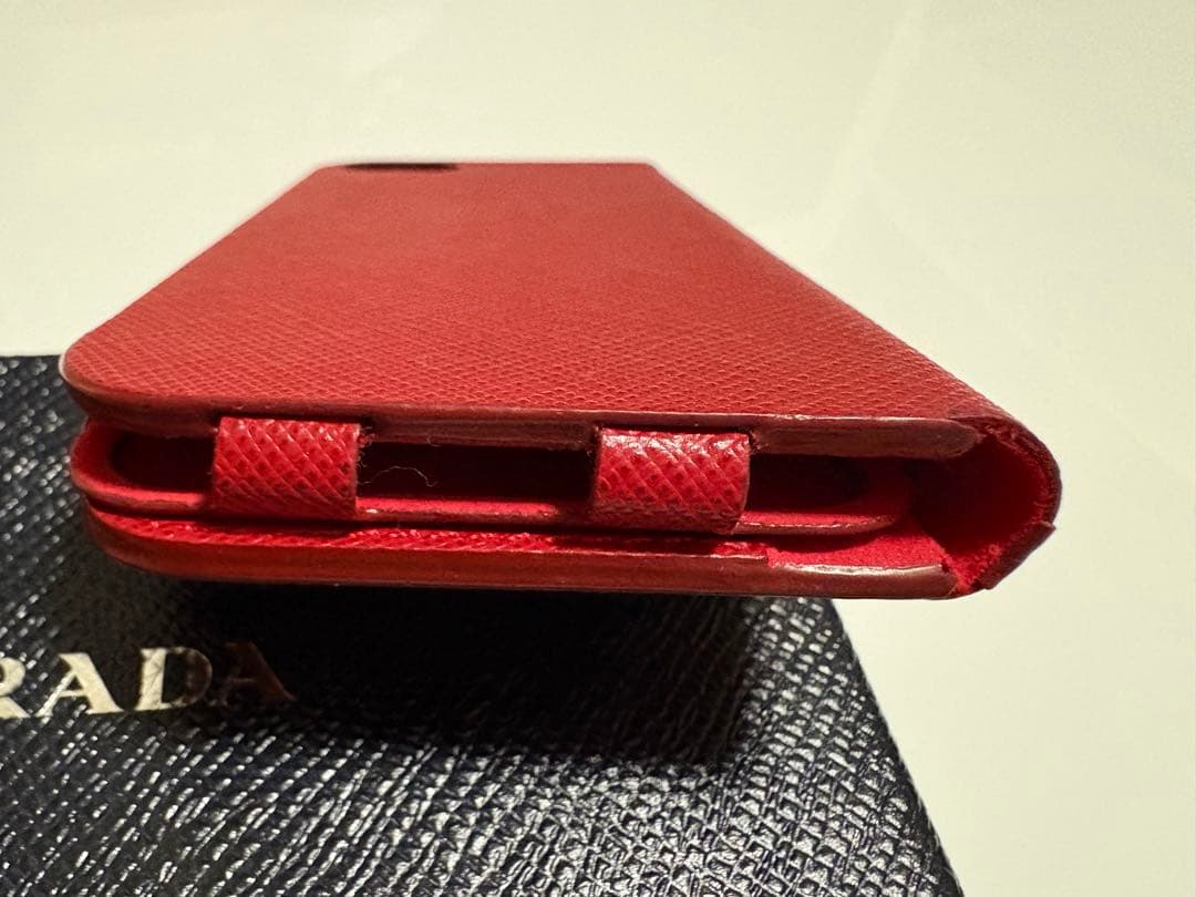 PRADA iPhoneケース SE対応 手帳タイプ RED