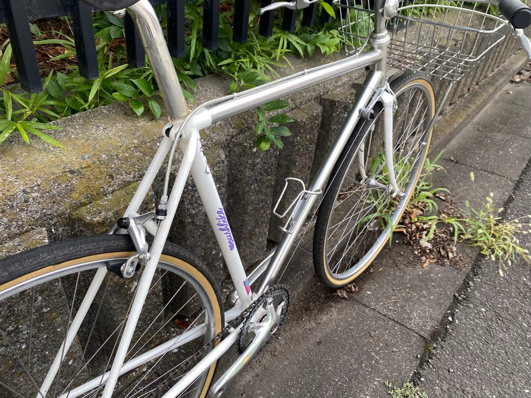 Yamaguchiアルミクロモリロードバイク　コミューター使用ブルーラグ