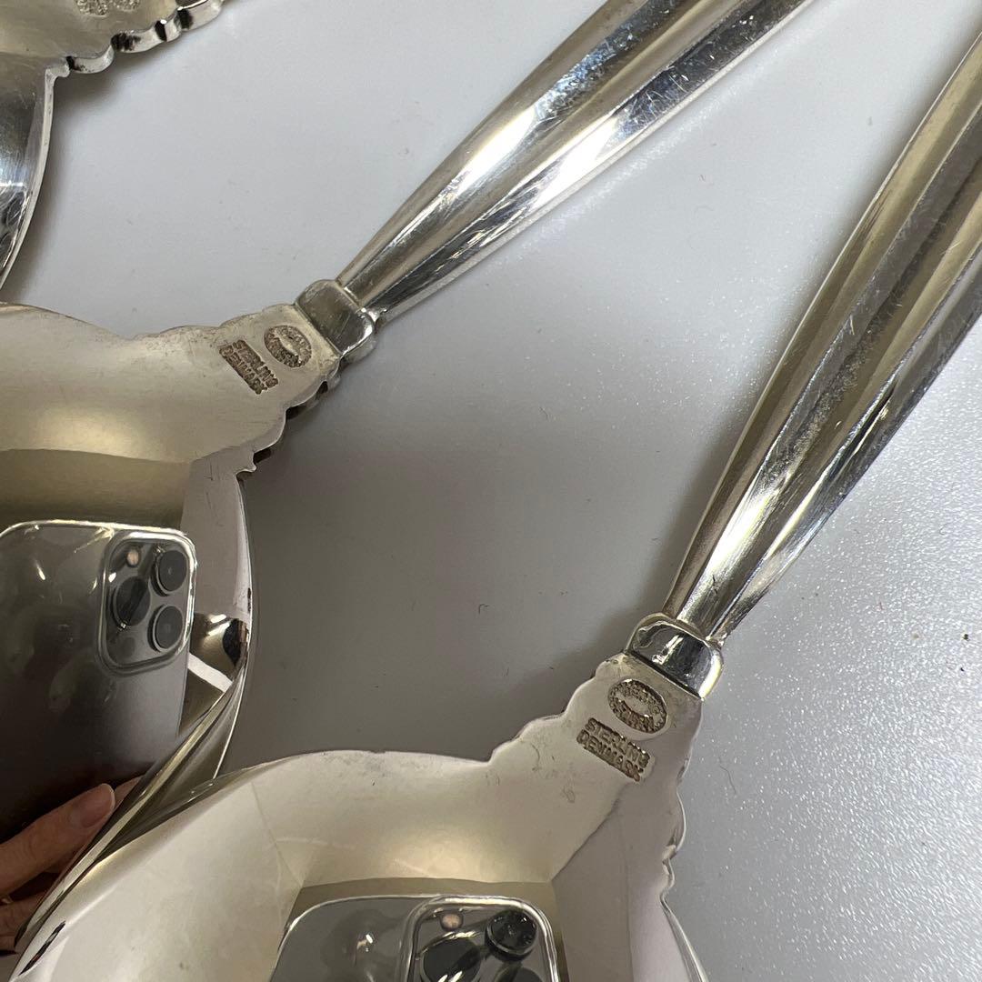 ジョージジェンセン　エコーンsterling925 スープスプーン4本　共袋付