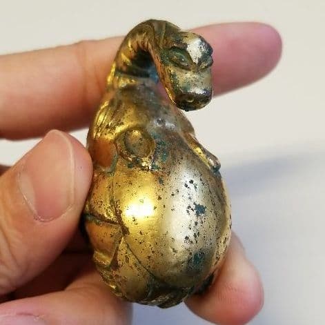 中国　鍍金　置物　青銅　骨董