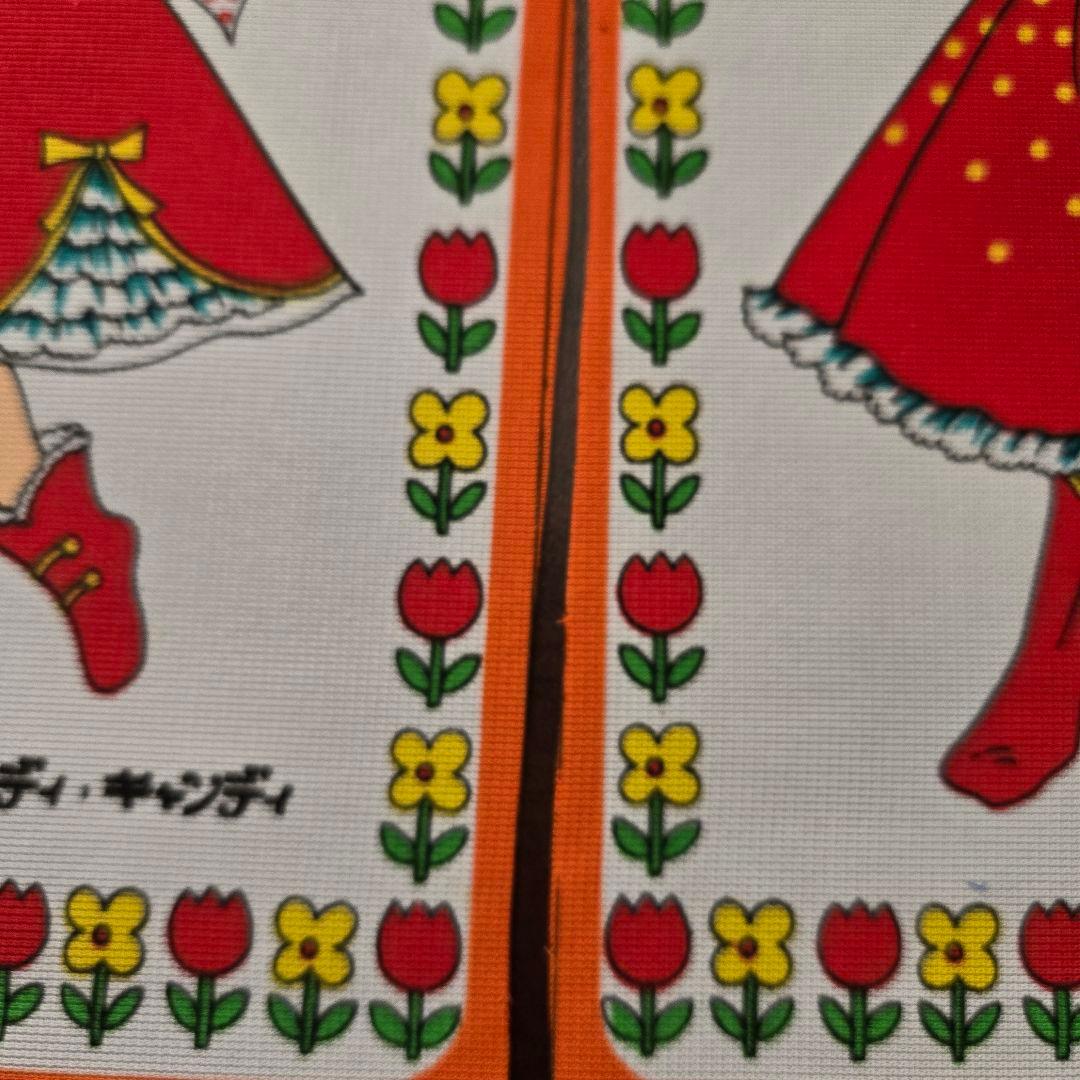 キャンディキャンディ　のれん　昭和レトロ　オレンジ系緑系　2枚セット