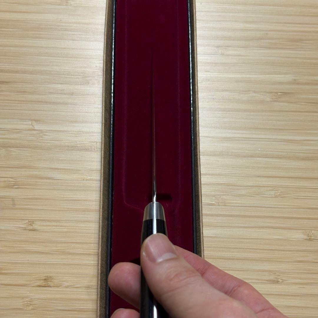 邑田武峰作　古式百錬黒打ペティ135mm 両刃