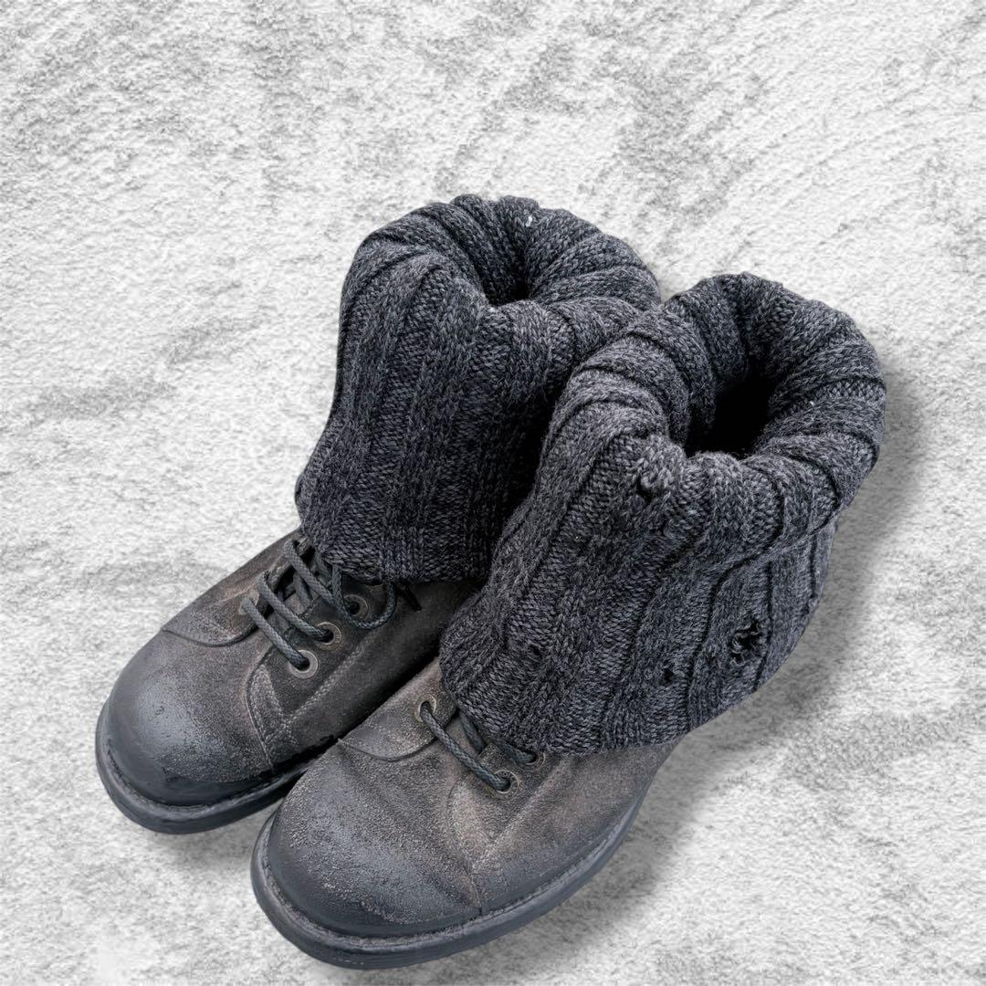 靴 2000s dolce&gabbana Knit docking boots
