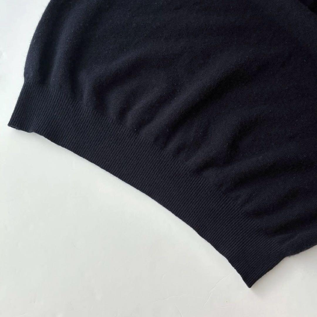 美品 カシミヤ LANDS ENDネイビー ニット クルーネック セーター L