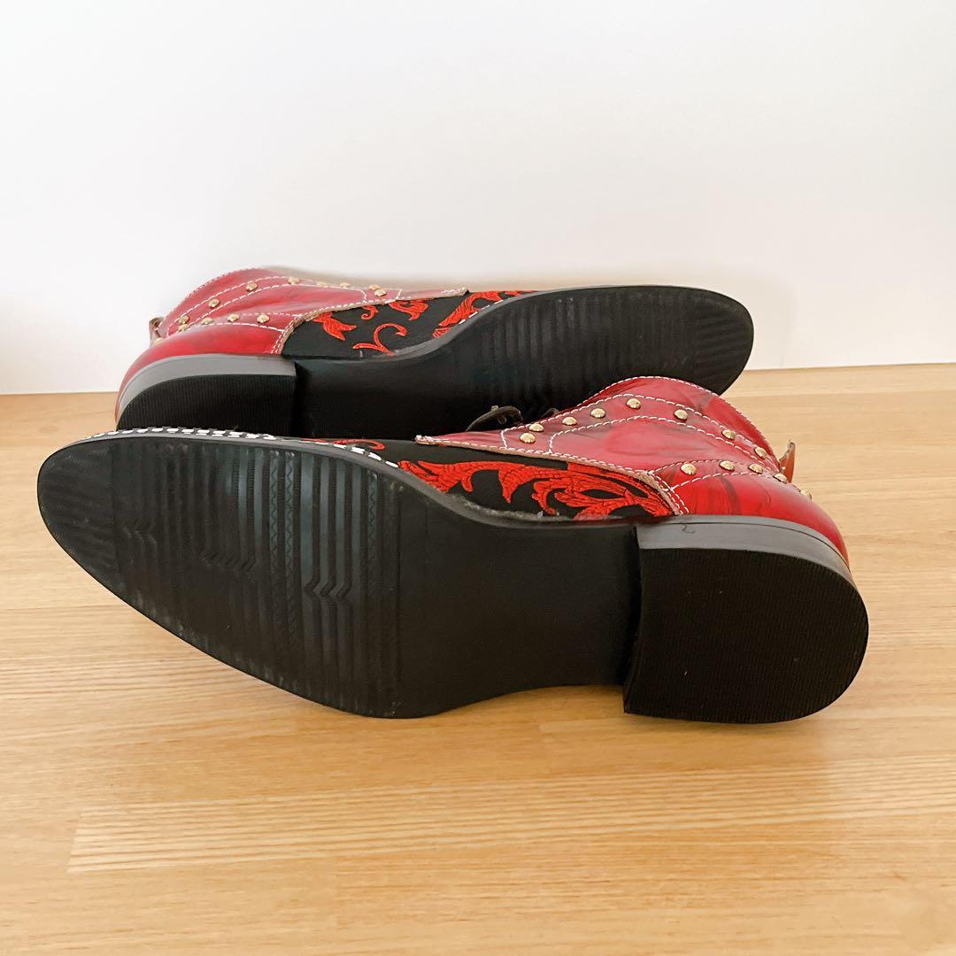 Rui Landedメンズ アンクルブーツ メタルトゥ 刺繍付き 26.5cm