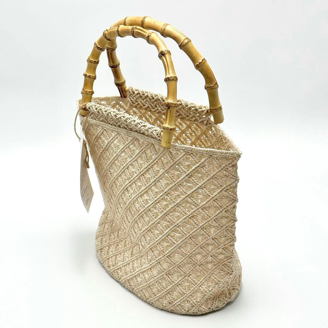 アバカ　バンブーバッグ　M+abaca 花繋ぎ　夏単衣　6522