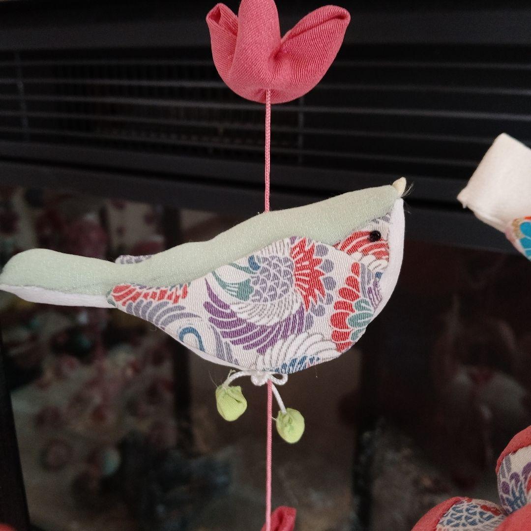 吊るし飾り　雛人形　ちりめん細工 吊るし雛　 ハンドメイド　2個掛台付