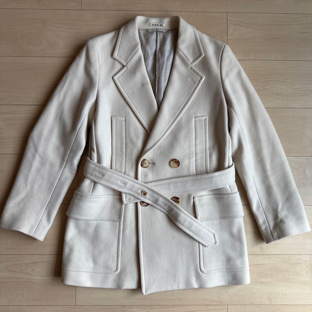 ジャケット・アウター AURALEE WOOL SILK MELTON HALF COAT