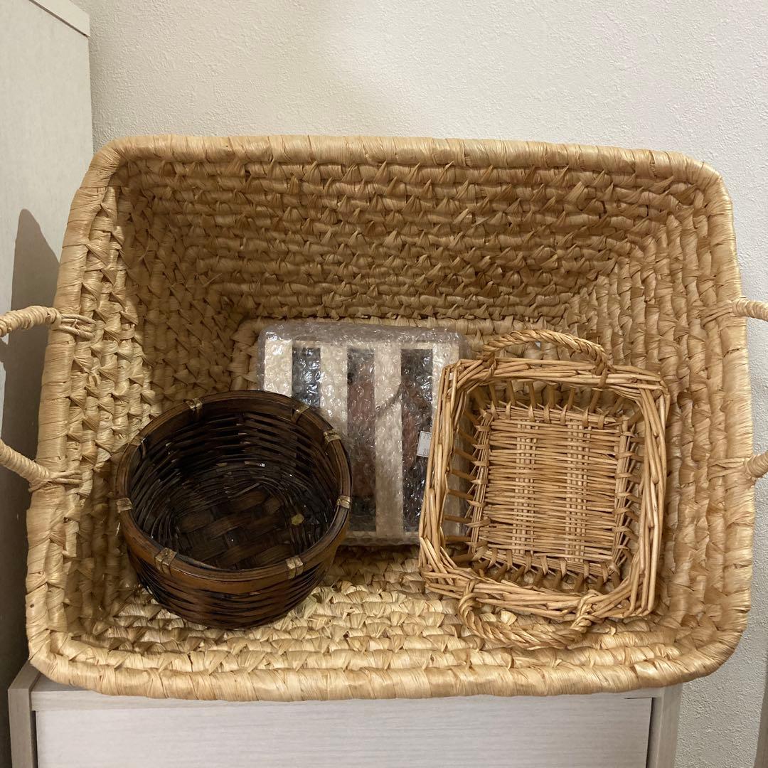 送料込み 匿名配送 籠 バスケット 雑貨 かご 収納 昭和 レトロ