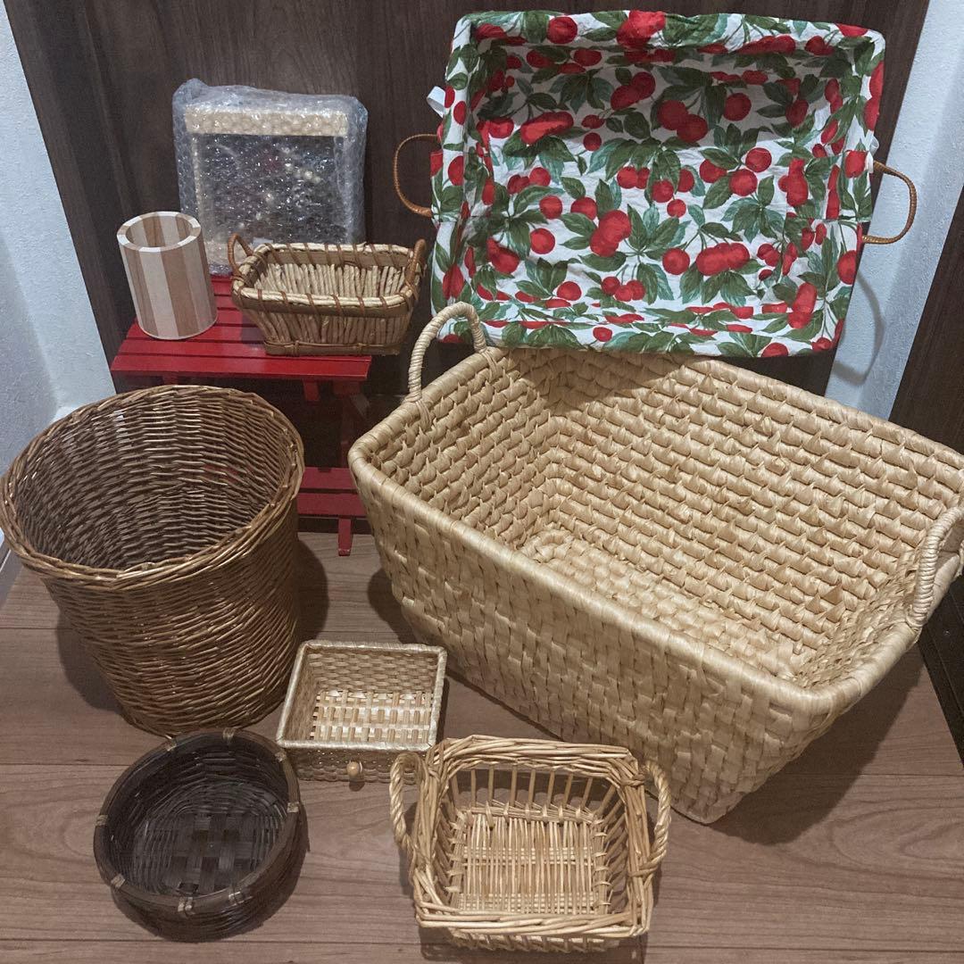 送料込み 匿名配送 籠 バスケット 雑貨 かご 収納 昭和 レトロ