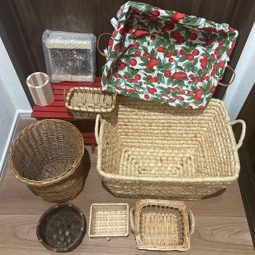 送料込み 匿名配送 籠 バスケット 雑貨 かご 収納 昭和 レトロ