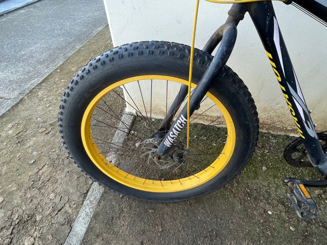 ファットバイク 7段変速 黒/黄色