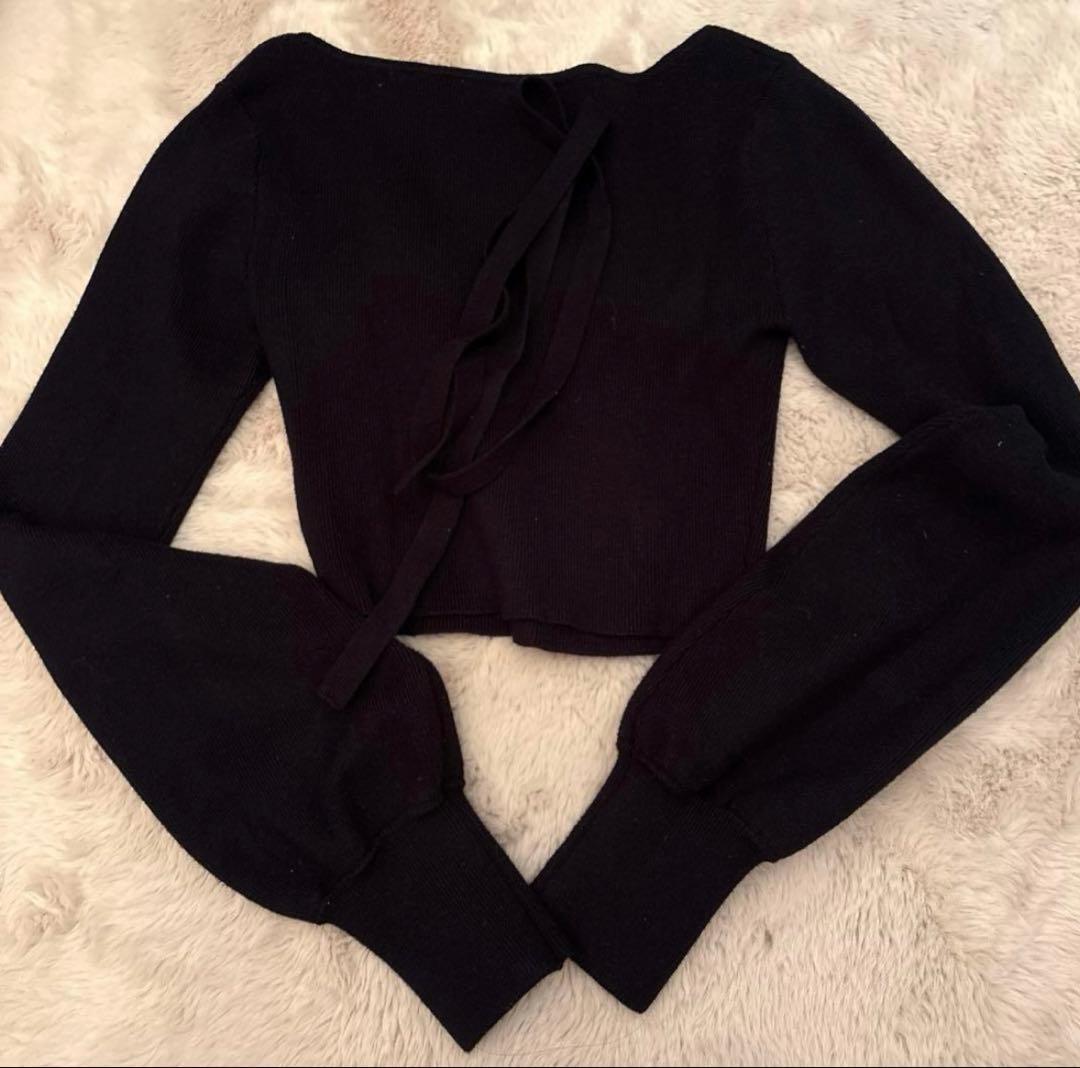 トップス andmary Mew frill tops black