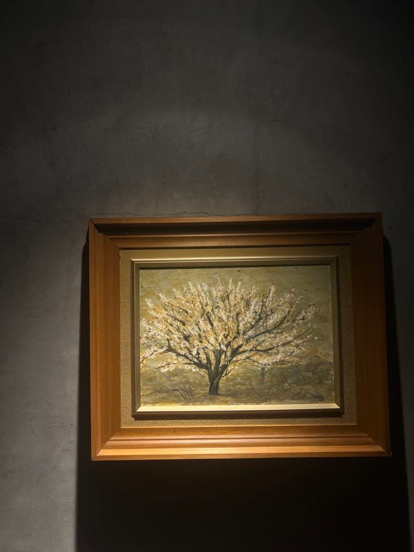 他の方発送×平山嵩　【梅花】　肉筆　油彩画　サインあり