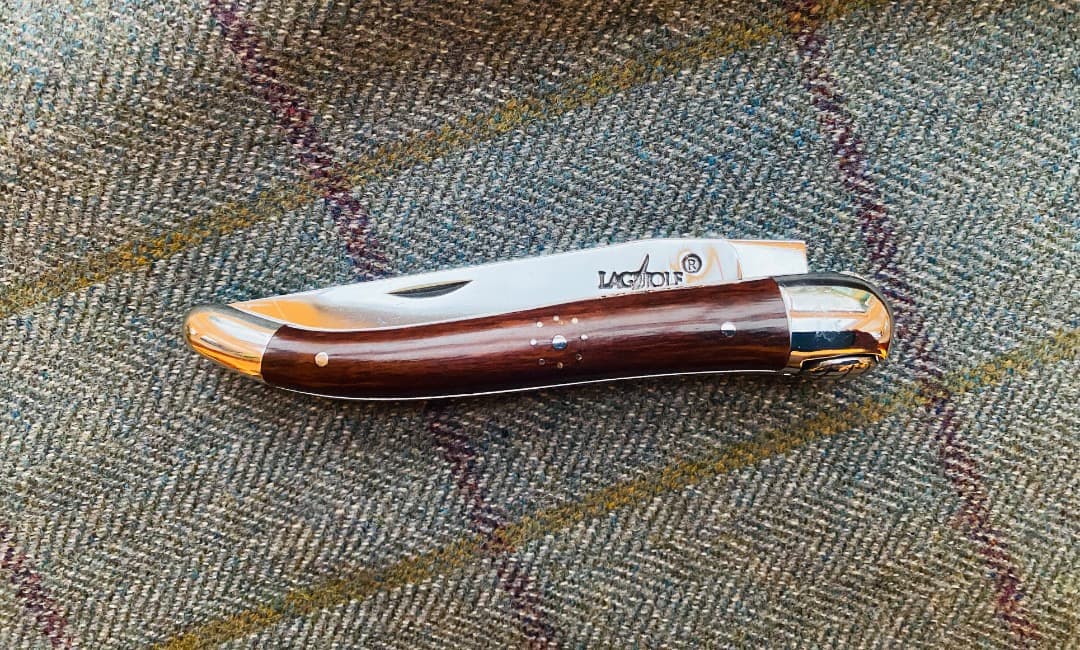 ライヨール ラギオール LOGマーク付 フォールディングナイフ 折りたたみ 茶色