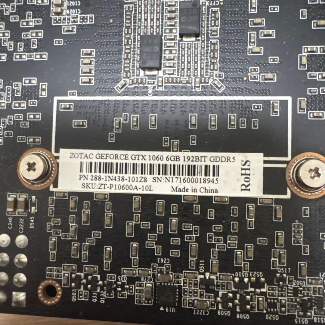 ZOTAC GEFORCE GTX 1060 6GB 2台セット。