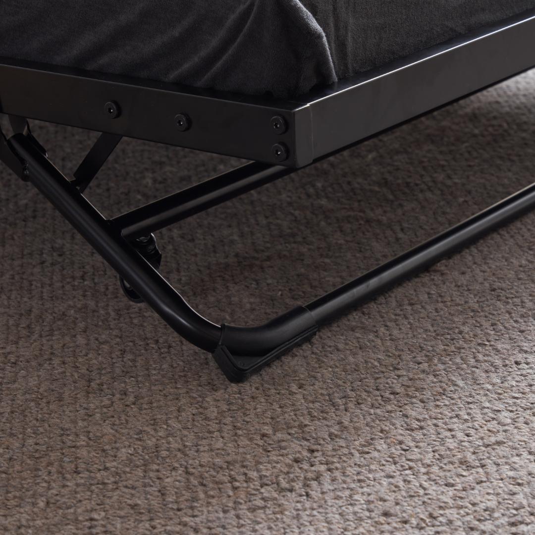 【ブラック】 パイプベッド 折りたたみベッド シングル 下収納 耐荷重120kg