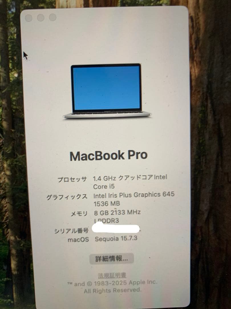 MacBook Pro 2020 8GBメモリ/256GBストレージ　その他付
