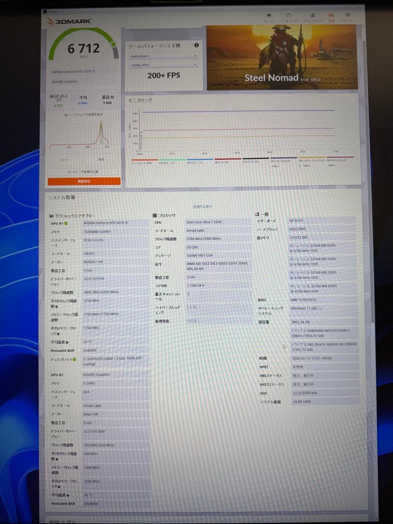 RTX 5070Ti 【HP OMEN 35Lから外した中古】