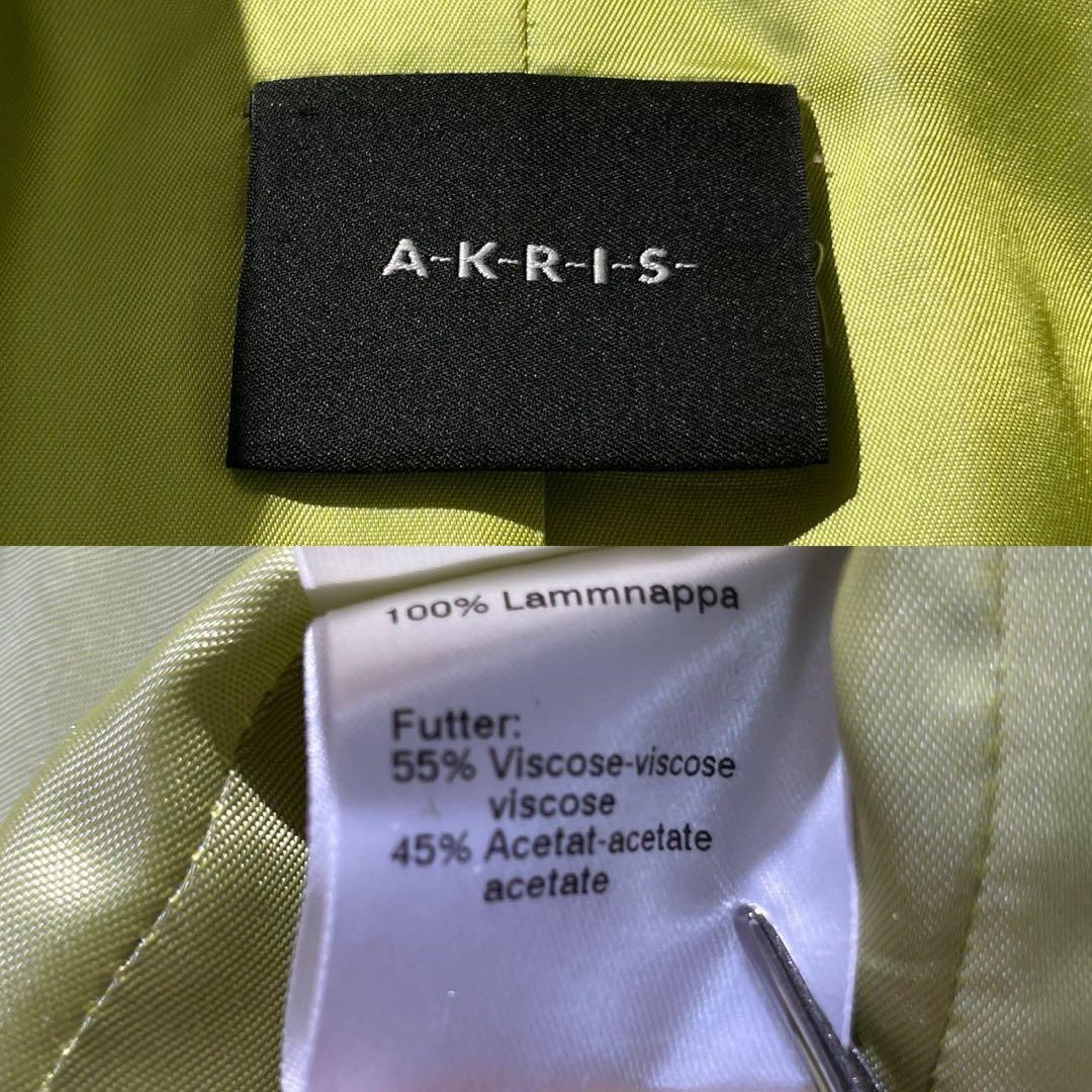 美品希少色✨AKRIS アクリス　ラムナッパレザー　シングルジャケット