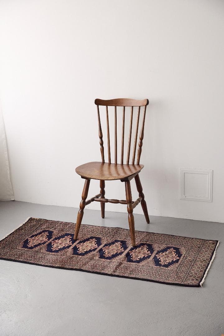 ヴィンテージラグ トライバルラグ　ラホール産（136×65cm）紺　黒　ベージュ