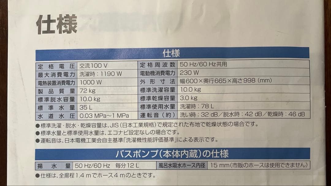 Panasonic ドラム式洗濯機 NA-VG1000L ジャンク品