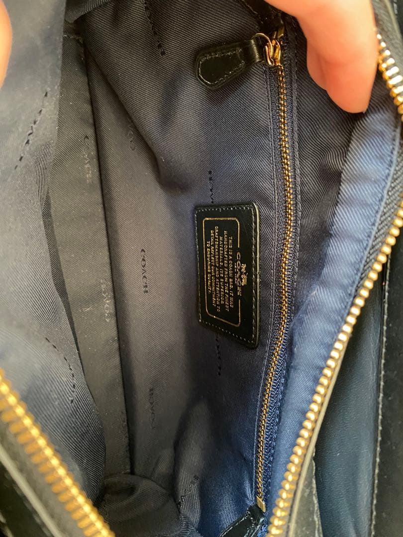 COACH ブラック レザー ハンドバッグ　ショルダーバッグ　正規品　2way