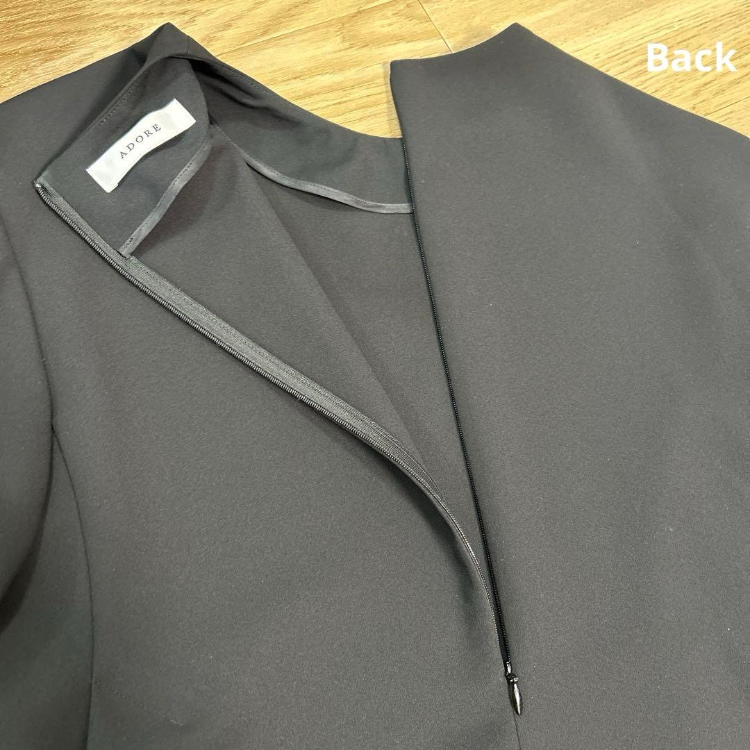 ADOREアドーア　クリアボンディングブラウス　38　長袖　フレアシルエット
