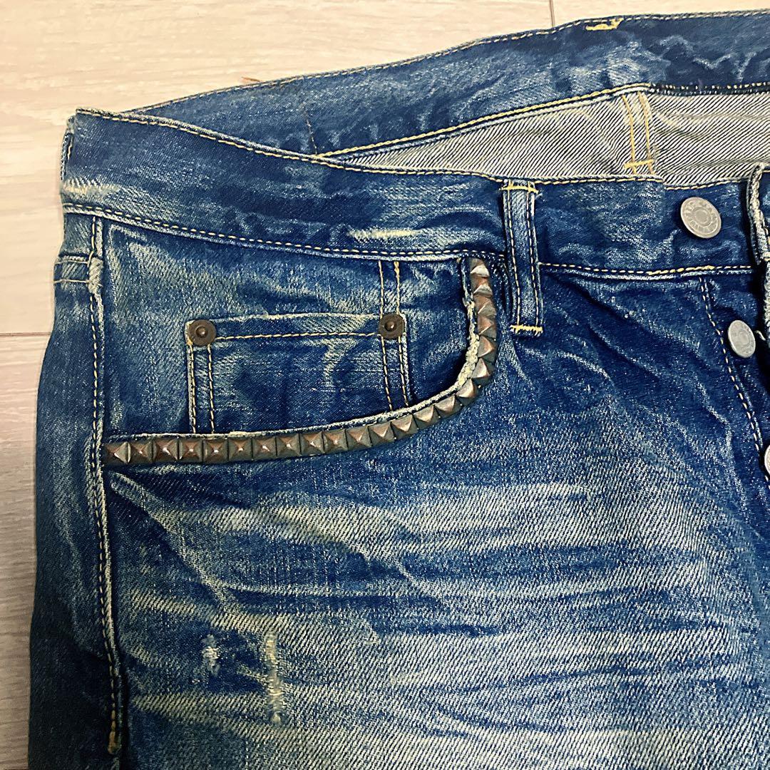 HYSTERIC GLAMOUR デニムパンツ W34 ダメージジーンズ　裾濃色