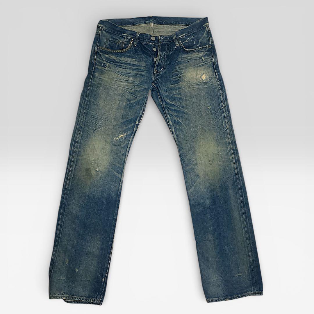 HYSTERIC GLAMOUR デニムパンツ W34 ダメージジーンズ　裾濃色