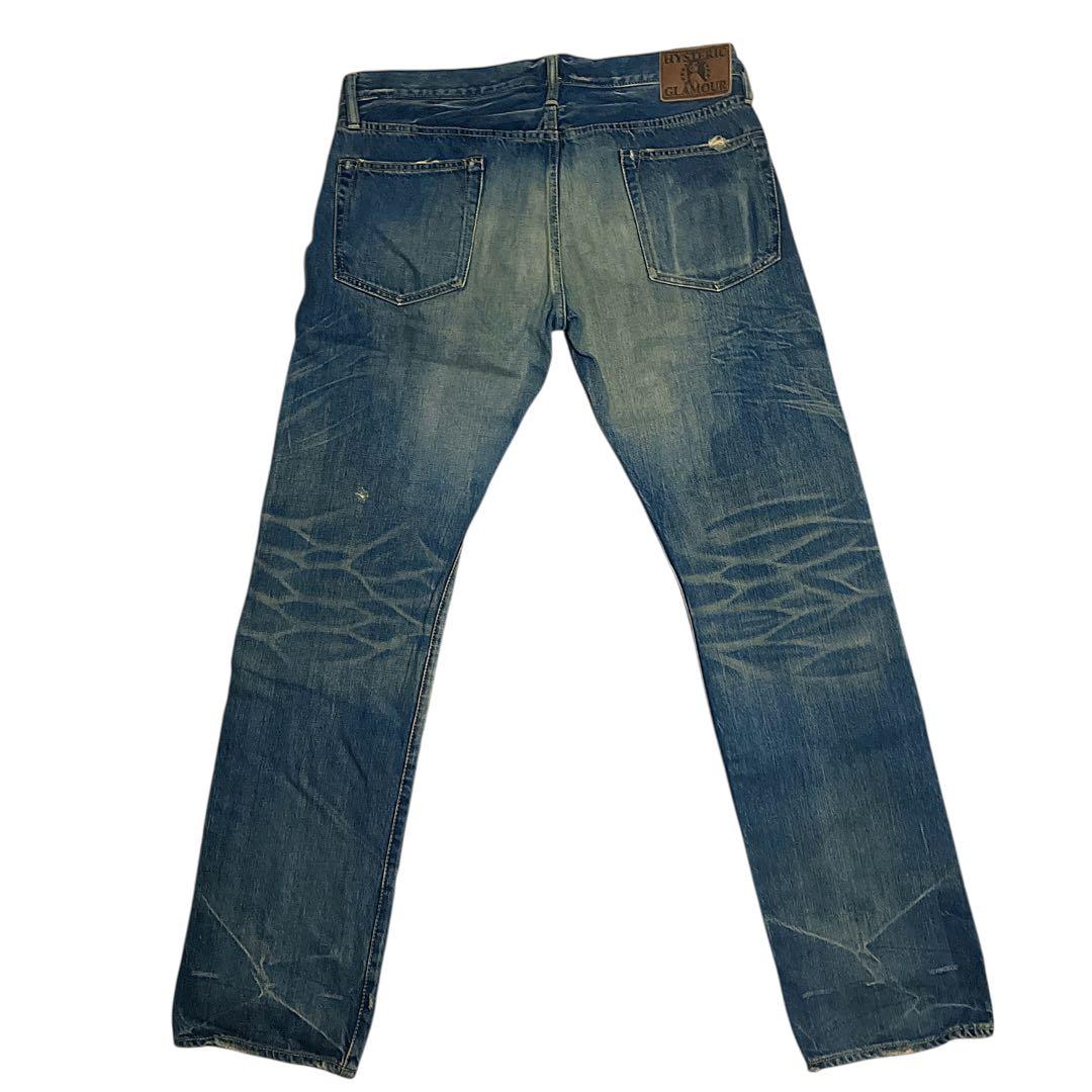 HYSTERIC GLAMOUR デニムパンツ W34 ダメージジーンズ　裾濃色