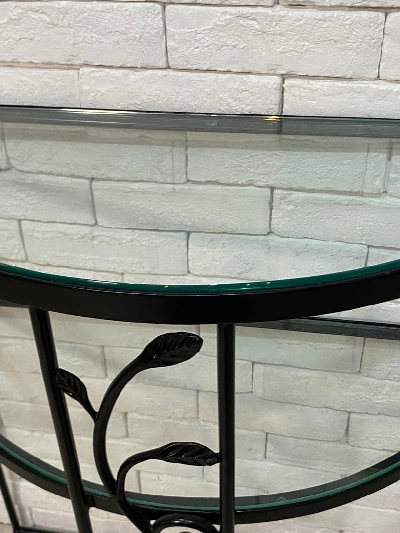 【東京都内23区配送無料】定価6万円　ガラス　コンソール　植物　玄関　棚　飾り