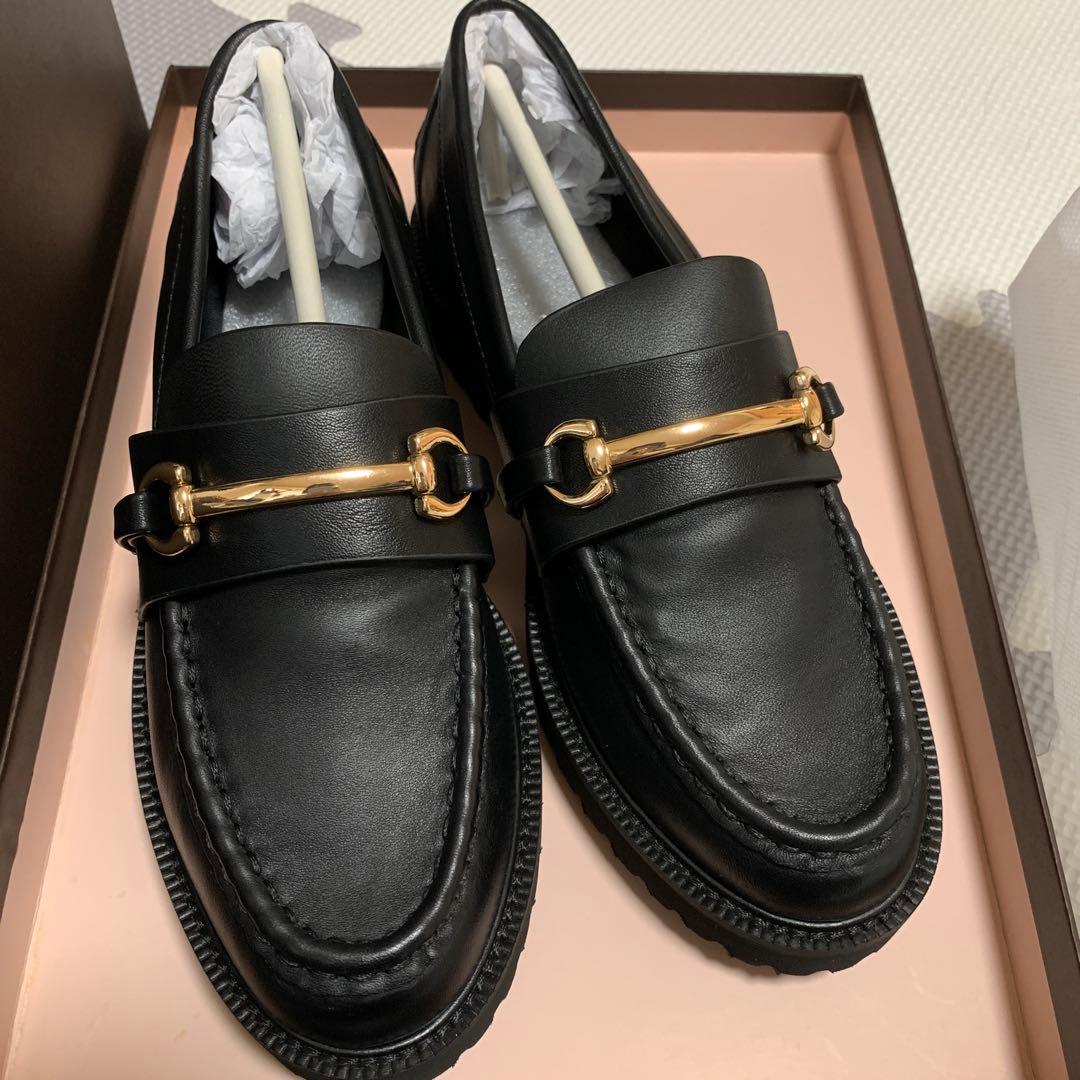 トラックソールビットローファー【Mazell】オールブラック　37（23.5）