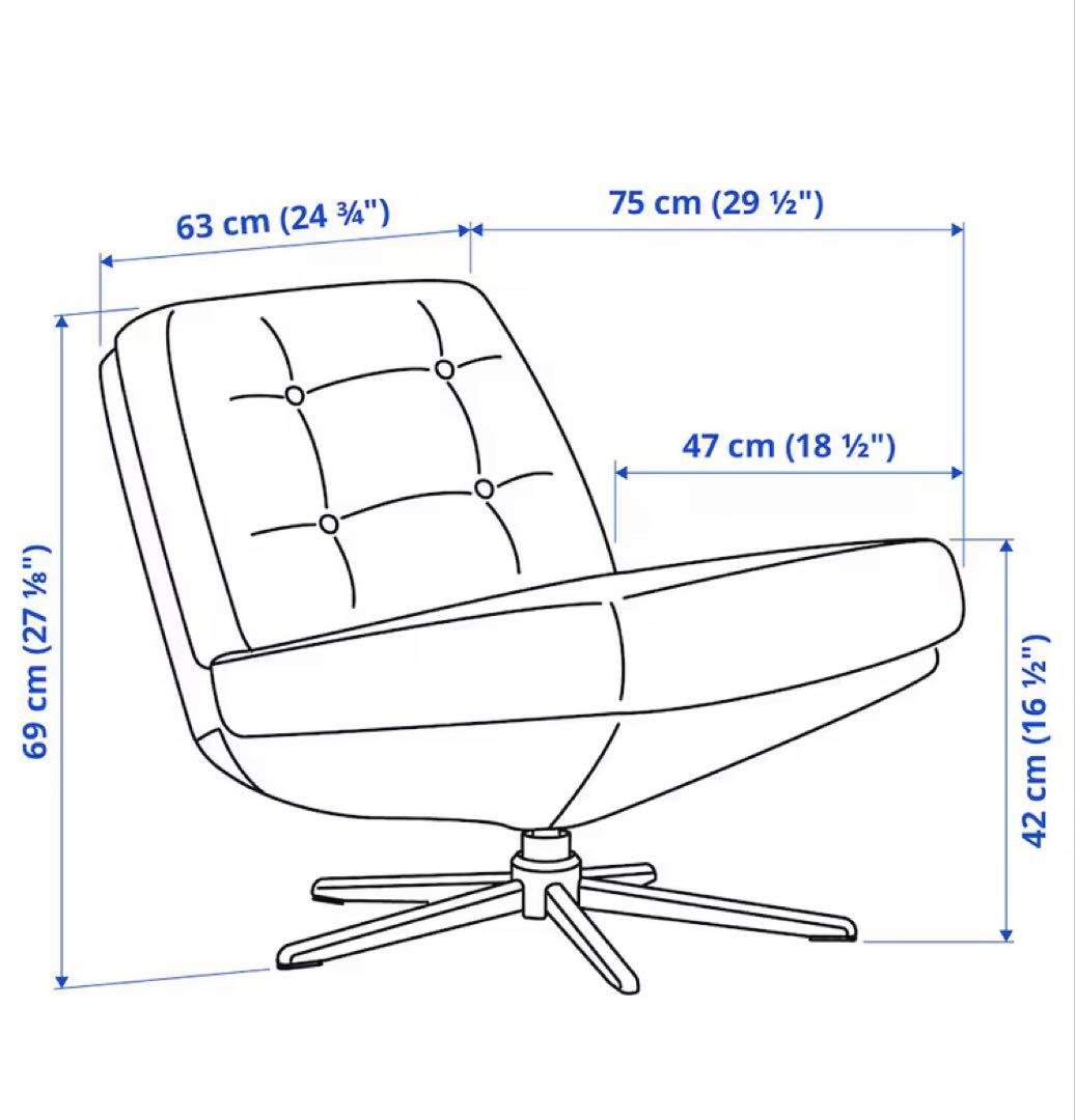 ⭐︎新品未開封イケア　DYVLINGE 一人掛け回転パーソナルチェア ブラック　1