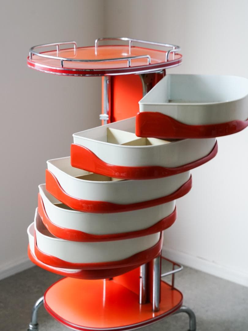 70's vintage スペースエイジ ツールワゴン シェルフ ポストモダン