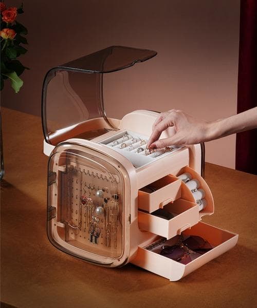 【新品】aimoha（アイモハ）メイク＆アクセサリー収納ボックス （ピンク）