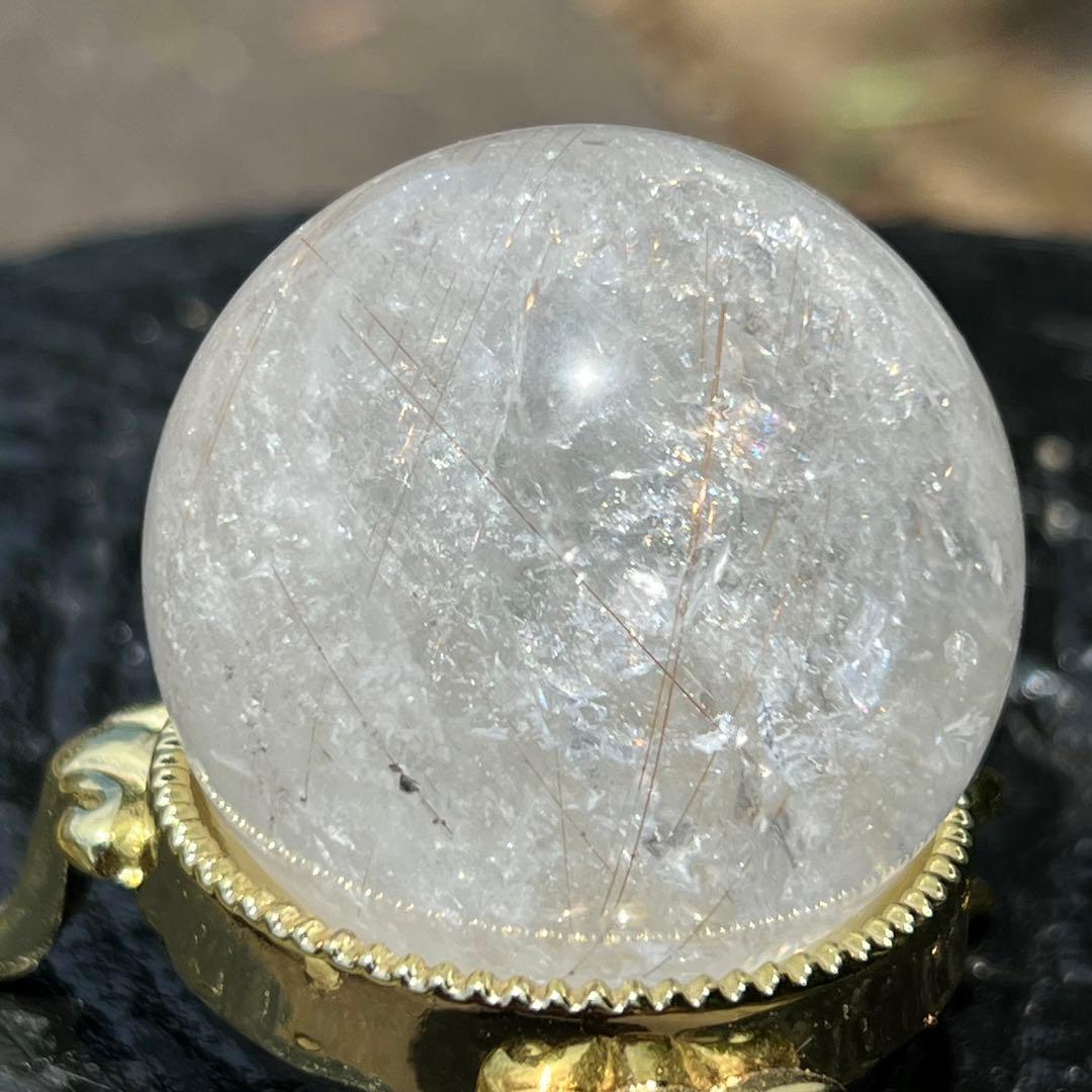 ✨キラッキラ✨ゴールドルチルインクォーツ 丸玉 天然石 パワーストーン 原石