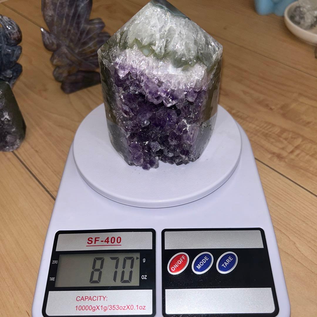アメジスト タワー bigサイズ 870g 結晶ザクザク 天然石