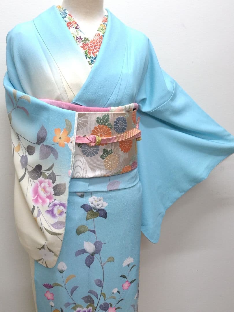 802　半額セール　ブランドもの　美品　染分け暈し　洗える訪問着　4点フルセット