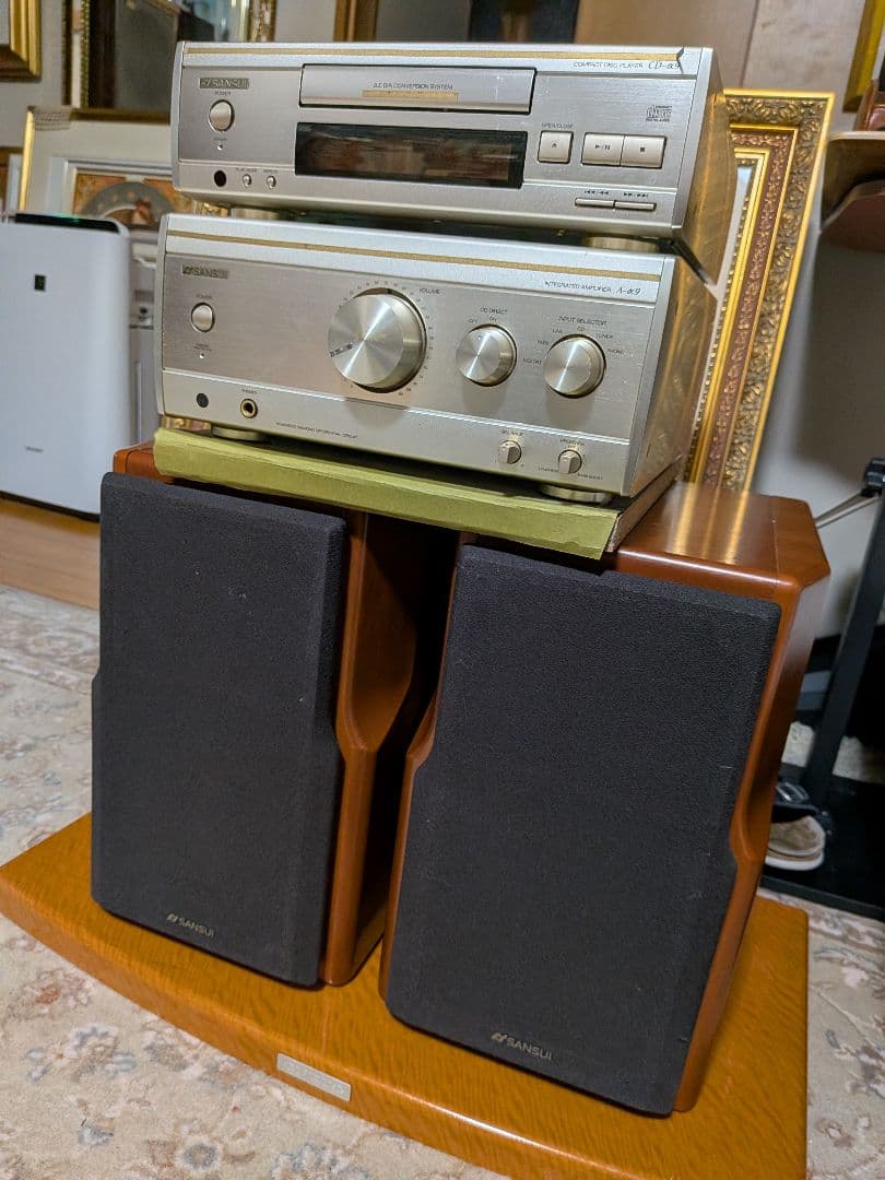 SANSUI ALF9 コンポ 2wayスピーカーリモコン、ケーブル、取説書付き
