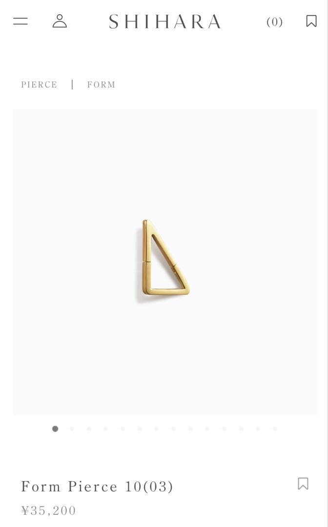 SHIHARA Form Pierce 10(03) ゴールド 三角形