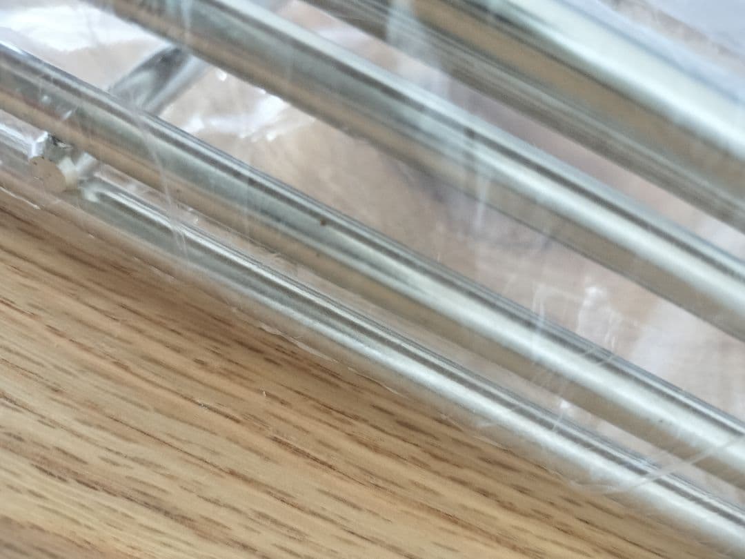 美品　無印良品ステンレスユニットシェルフ・追加用帆立・中3本/クロスバー2セット